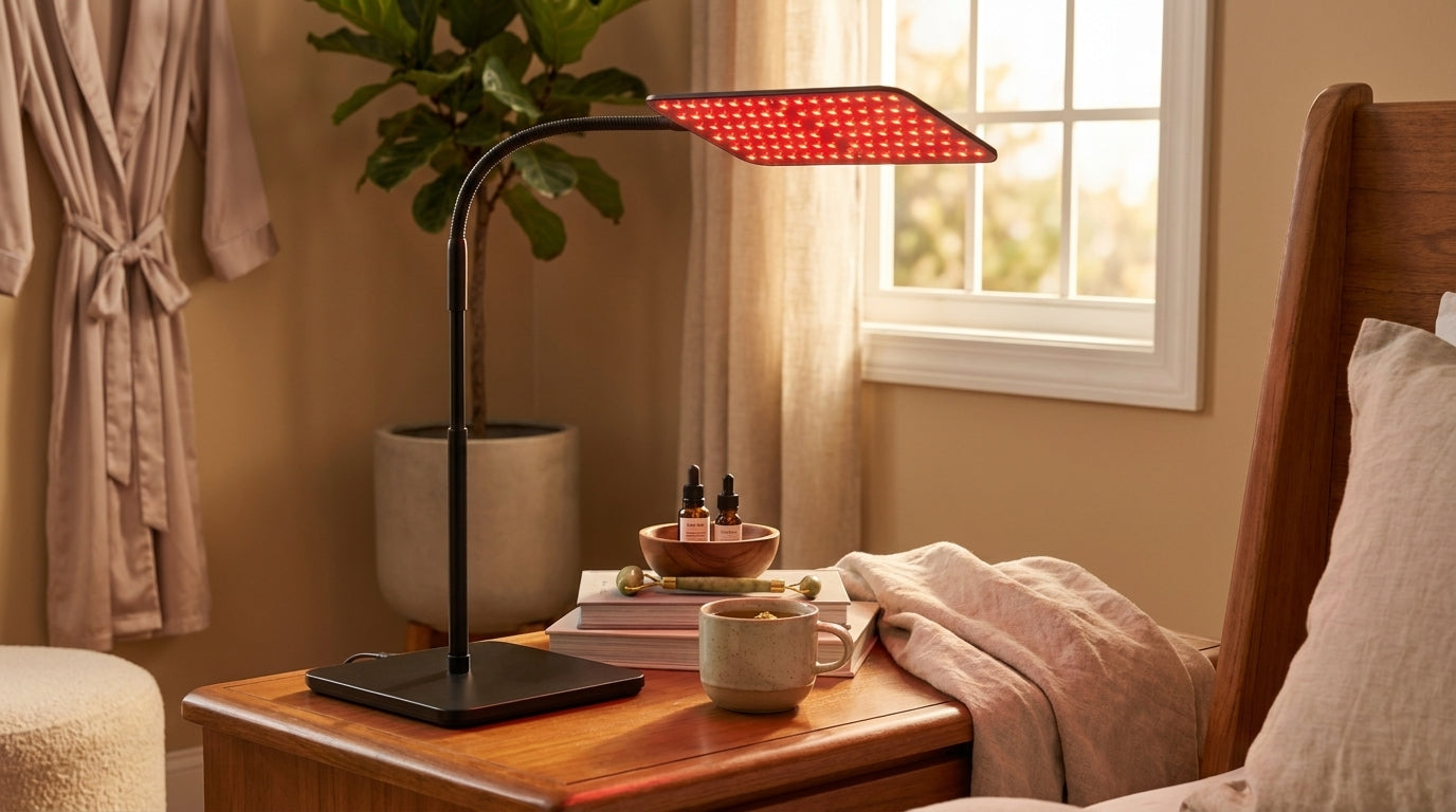 660Nm &850Nm near Infrared Light Device 25W LED Red Light Therapy Lamp with Stand Facial Skin Care for Relief Muscle Joint Pain — Lifestyle